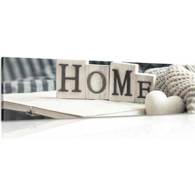 Obraz s nápisem Home a zátiším - 90x30
