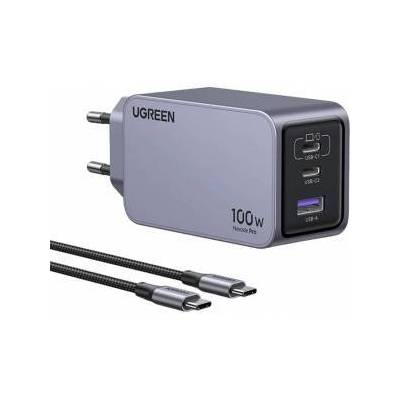 Nexode Pro wall charger 100W GaN USB-A, 2xUSB-C grey