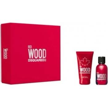Dsquared2 Red Wood sprchový gel 50 ml + tělové mléko 50 ml + EDT 50 ml dárková sada