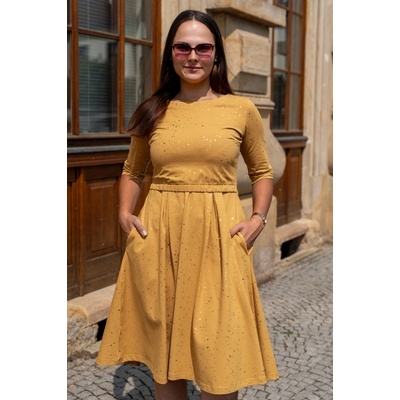 Jsem máma kojicí šaty Hvězdný prach na okrové – Zboží Dáma