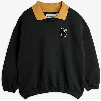 Mini Rodini mikina přes hlavu s límečkem Panther černá