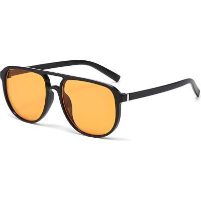 Techsuit Слънчеви очила Techsuit Sunglasses (18266) - дамски, авиаторски, двоен мост - Черен / Оранжев