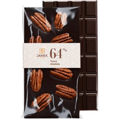 Čokoládovna Janek 64% Čokoláda hořká s pekanovými ořechy 95 g