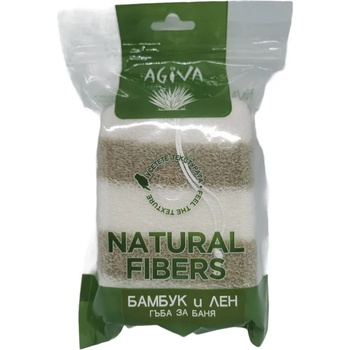 Agiva гъба за баня, Бамбук и лен, 1 брой