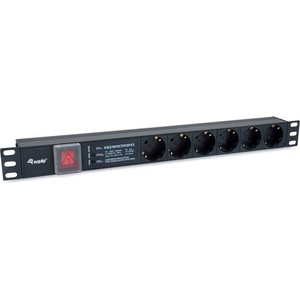 Equip Разпределителна кутия за захранване на Equip - 333317 (Schuko, 6 Schuko, защита от пренапрежение, Rack 1U, 1, 8 м кабел, черна) (333317)