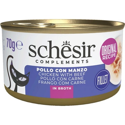 Schesir Cat Complements Kuracie s hovädzím vo vývare 70 g