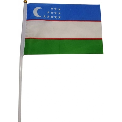 Vlajka Uzbekistan 14 x 21 cm na plastovej tyčke