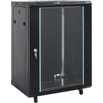 vidaXL 15U сървърен шкаф, 19", IP20, черен, 60x45x86 см (3307629)