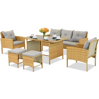 Garden Point Полиратанов комплект с пуфове Bari Garden Point бежов (GAP434)