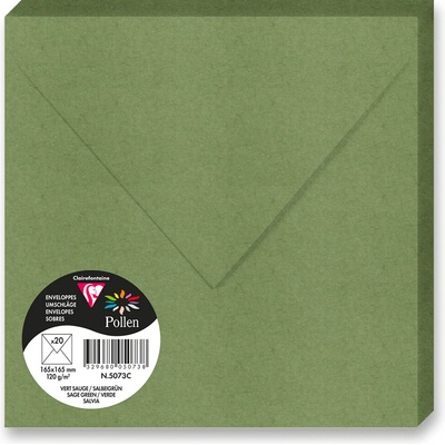 Clairefontaine 165 × 165 mm - barevná obálka - 20 ks, tm. zelená