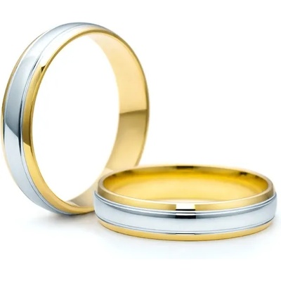 SAVICKI Сватбени пръстени: двуцветно злато, кръгли. 4 мм