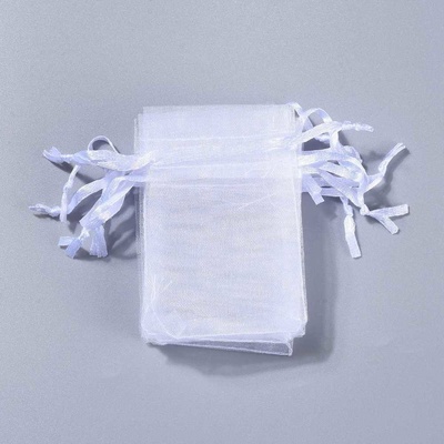 Organzový pytlíček - různá provedení - 7 x 5,5 cm - 1 ks Barva: Červená – Zbozi.Blesk.cz