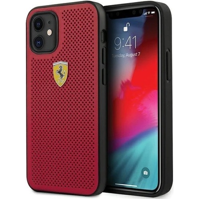 Ferrari Предпазен калъф Ferrari FESPEHCP12SRE On Track Perforated, За iPhone 12 Mini Red (3700740479599)