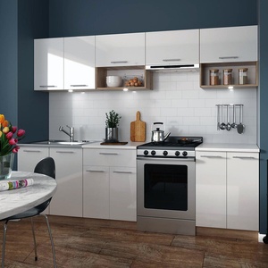 Halmar VIOLA 260 - кухня бял гланц и дъб сонома (VIOLA-260/white/kitchen/1)