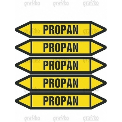 Grafiko | Propan - Materiál Samolepící PVC folie, Rozměr aršík 5ks šipka 250x52mm