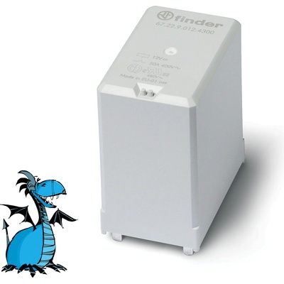 FINDER Relé 67.22.9.012.4300, 2Z/50A, 12V DC 672290124300