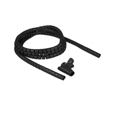 Delock Органайзер за кабели, Delok, Полиетилен, 2, 5 mx 1, 5 cm, Черен (18835) (18835)