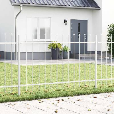 vidaXL Zahradní plot 5 pcs Bílá 8,5 x 0,8 m Práškově lakovaná ocel