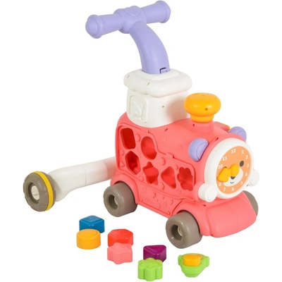 Moni Играчка за прохождане 3 в 1 Moni Toys - Happy Train, розов (112497)