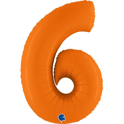 Grabo Fóliový balónek 102 cm číslo 6, tři barvy Oranžová