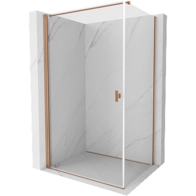 Mexen Mist-B сгъваема душ кабина 90 x 75 см, прозрачна, четкана мед - 8A2T-090-075-65-00 (8A2T-090-075-65-00)