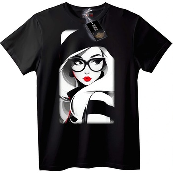 NOONEBRAND Тениска Стилно Момиче с Очила - 7XL, Black