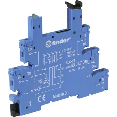 Finder 93.01.8.240 patice pro relé S úchytným třmenem , s LED diodou, S EMV odrušením , Finder řada 34, (d x š x v) 88 x