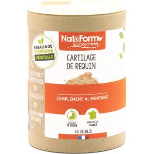 Nat&Form Кости и стави - Екстракт от хрущял от акула, 60 капсули (025232 (cart_60e))