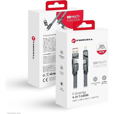 Forcell C241 4v1 USB C USB A do USB C Lightning 1m
