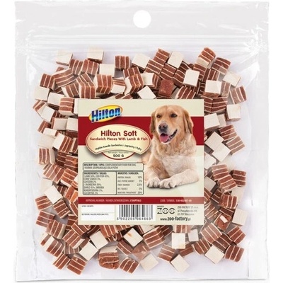 HILTON Sandwich pieces with lamb and fish pochoutka pro psy 500 g