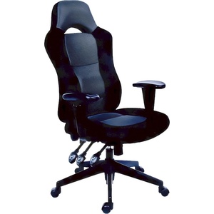 MAYAH Стол с въртяща се подлакътница MAYAH Racer черно-сив 11187-01 BLACK/GRAY (11187-01 BLACK/GRAY)