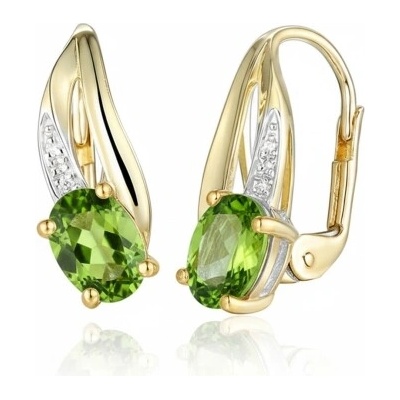 Gems, Originální náušnice Marivia, kombinované zlato s brilianty a peridoty, 585-38-3-4595.2ZB0.0.00.HSI.626.08