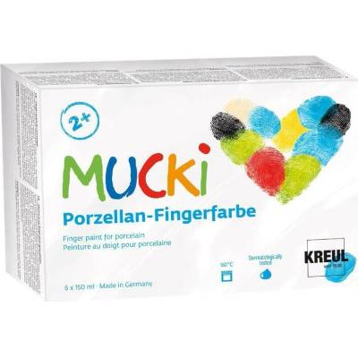 Kreul Sada prstové barvy na porcelán MUCKI 6 x 150 ml
