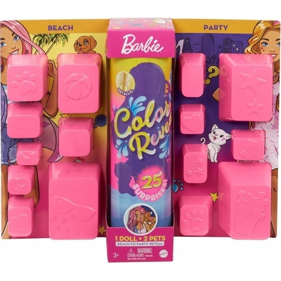 Barbie COLOR REVEAL se zvířátkem Pláž vs. párty