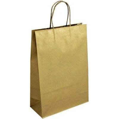 Papírová taška zlatá Mat Oro 250x110x360 mm s krouceným uchem