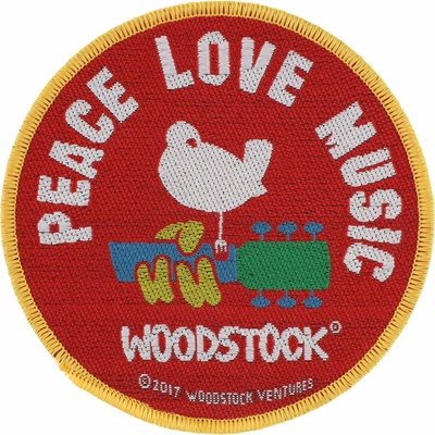 RAZAMATAZ нашивка woodstock- peace love music - razamataz - sp2925