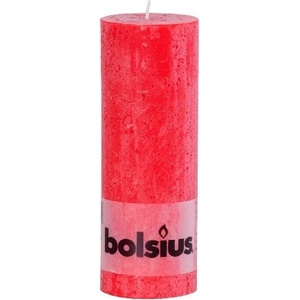 Bolsius Свещ Bolsius Rustic червена цилиндрична, 68x190 мм