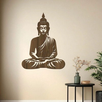 dřevo života Dřevěný obraz Buddha – Energie klidu Zvolte rozměr (cm): 73x95, Zvolte barvu dekoru: Ořech