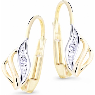 Cutie Jewellery Luxusní zlaté náušnice s třpytivými zirkony Z8024-55-10-X-R1