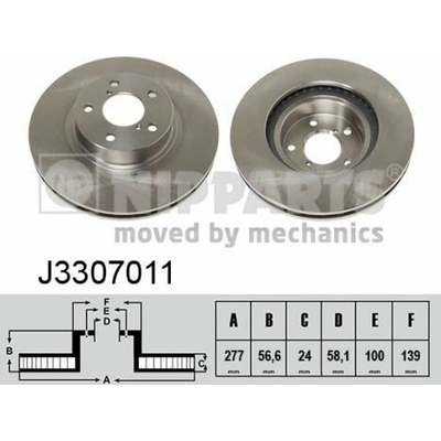 Brzdový kotúč NIPPARTS J3307011