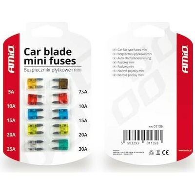 Autopojistky 10ks blistr Mini