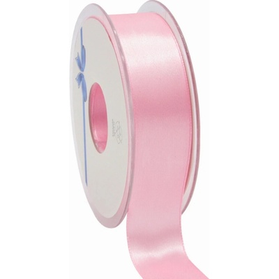 Oboustranná saténová stuha 25 mm x 25 m růžová