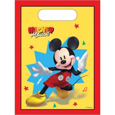 Disney Mickey Jump Into Fun plastová darčeková taška, darčeková taška 6 kusov