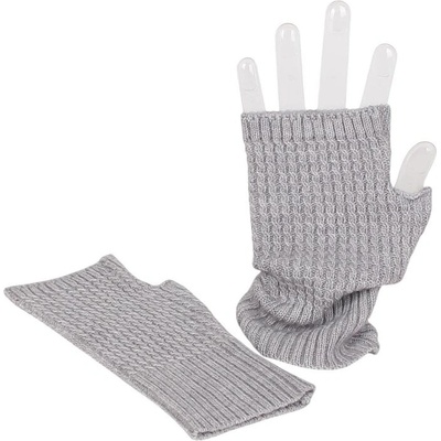 Сиви плетени ръкавици без пръсти