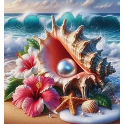 Norimpex - Puzzle Diamant painting: Shell with pearl 30x40cm - 1 - 39 piese
