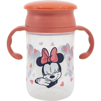Stor Тренировъчна чаша Stor - 360°, Minnie Mouse Heart Full, 395 ml (13314)