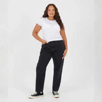 Brave Soul BS Plus Size Short Sleeve T-shit with Leopard Print Neck and Sleeve Rib - White/Leopard