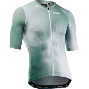 Northwave Мъжка фланелка с къс ръкав за колоездене Northwave Blade Jersey Short Sleeve Cycling jersey - White / Sage Green - размер 3XL (056-3721-0517)