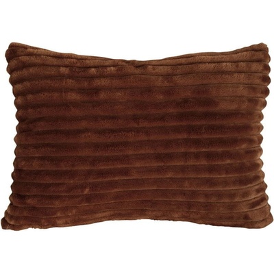 Present Time Polštář obdélníkový žebrovaný sametový čokoládový hnědý Big Ribbed 50x30