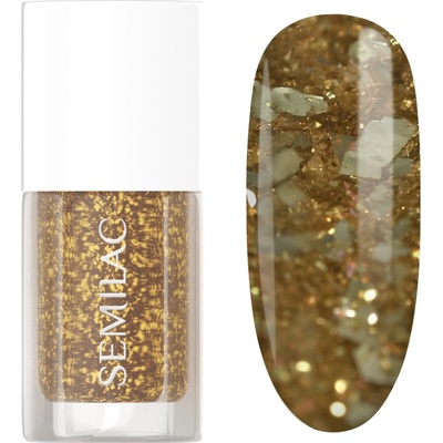 042 Semilac Klasický lak na nehty do paznokci Flakes of Gold 7 ml
